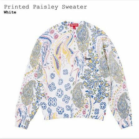 サイズS Supreme Printed Paisley Sweater White シュプリーム プリンティド ペイズリー セーター ホワイト 新品未使用 国内正規品