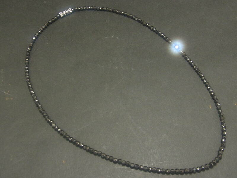 (QQ14) ブラックダイヤモンド ネックレス 13.3g 全長460mm 60ct前後 黒 ダイヤ アクセサリー レディース