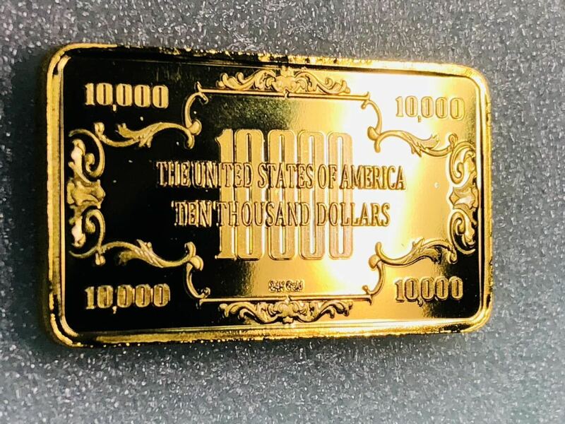 外国古銭 アメリカ 記念硬貨 大統領ワシントン 　　記念金貨　ゴールドバー 大型金貨 重さ約31.52g カプセル付き
