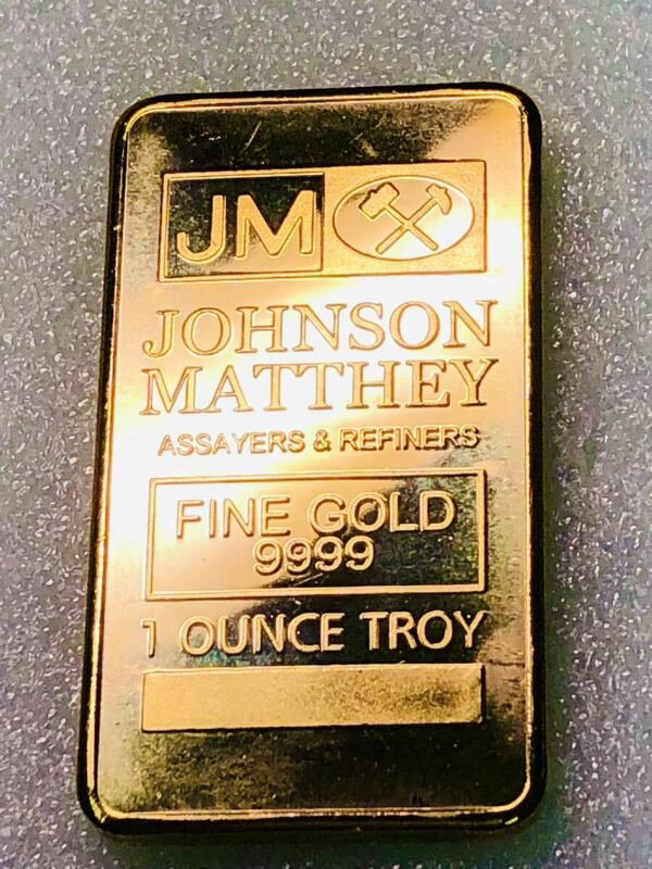イギリス記念金貨 JOHNSON MATTHEY 大型金貨 ゴールドバー 1オンス 約31.50g