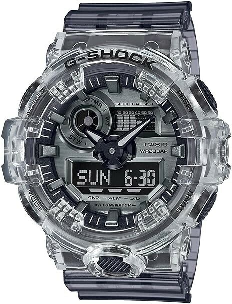 未使用 CASIO カシオ G-SHOCK Gショック GA-700SK-1AER GA-700SK-1A クリア スケルトン 透明 クリア ブラック アナデジ メンズ 腕時計