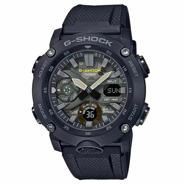 未使用 CASIO カシオ G-SHOCK Gショック GA-2000SU-1A(GA-2000SU-1AJF同等) 黒 迷彩 アナデジ 腕時計 カーボンコアガード構造