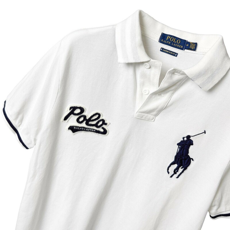 国内正規品 POLO RALPH LAUREN ポロ ラルフローレン / ビッグポニー 半袖 ポロシャツ トップス カットソー / メンズ M / 白 ホワイト