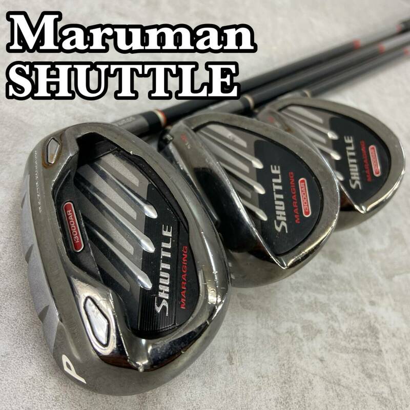 MARUMAN　マルマン　SHUTTLE　シャトル　i3000AR　メンズゴルフ　ウェッジ3本セット　カーボン　IMPACTFIT MV501　R　右利き　純正グリップ