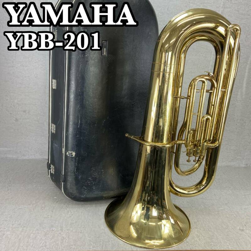 YAMAHA　ヤマハ　YBB-201　チューバ　Tuba 管楽器 パープルロゴ　プリント　ゴールドラッカー　専用ハードケース