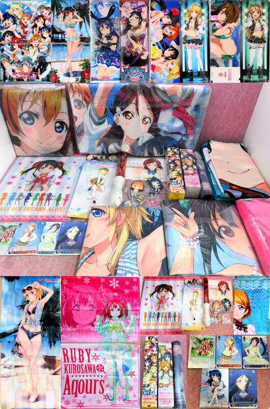 送1040円～ 大量! ラブライブ!「非売品 特大 布イラストタペストリー ポス×ポスコレクション キャラ撮りスティック」他 まとめて セット