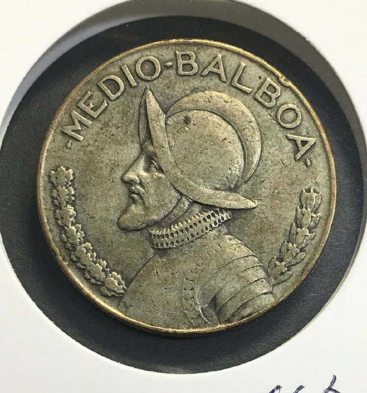 パナマ銀貨 1/2-バルボス 1967年 MEDIO・BALBOA 量目12.5g 美品 収集ワールド