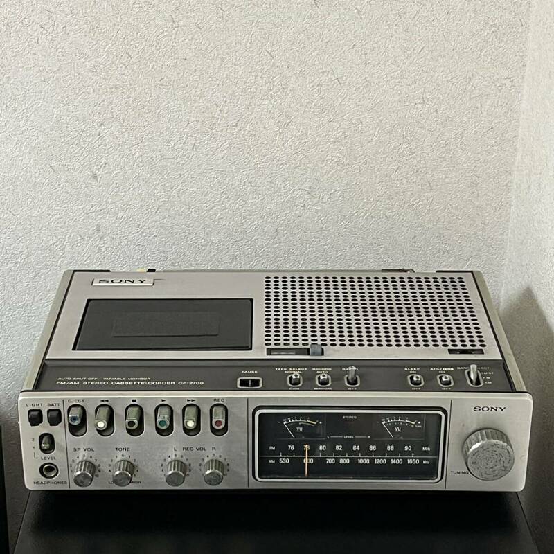 SONY FM/AM STEREO CASSETTE-CORDER CF-2700 AUTO SHUT OFF・VARIABLE MONITER ソニー ラジオカセットデンスケ テープレコーダー