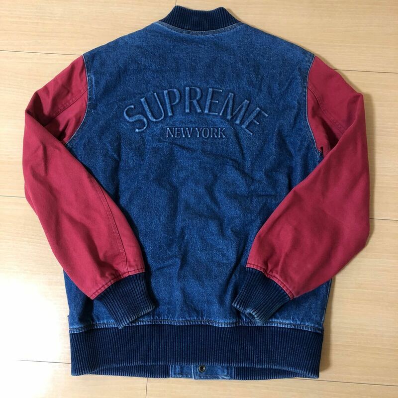 Supreme 14FW Denim Twill Varsity Jacket シュプリーム デニム ジャケット Sサイズ