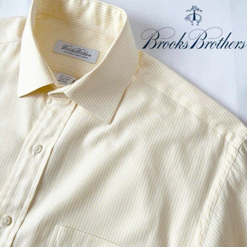 ブルックスブラザーズ BROOKS BROTHERS ストライプ 長袖シャツ 15 1/2 32/33 (日本L) イエロー ホワイト シャツ 