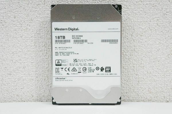 WD 大容量HDD 18TB WD Ultrastar DC HC550 3.5インチ ハードディスク ドライブ SATA 6Gbps 使用時間10000時間以下 A581