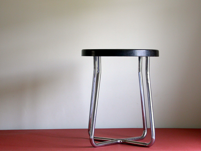 ビンテージ スツール サイドテーブル /ドイツ スチールパイプ家具 アールデコ