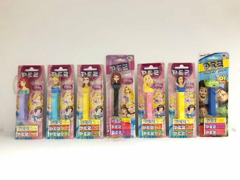 送料無料 新品未開封品 まとめ PEZ ペッツ 7点セット 白雪姫 リトルグリーンメン シンデレラ アリエル メリダ ベル ラプンツェル