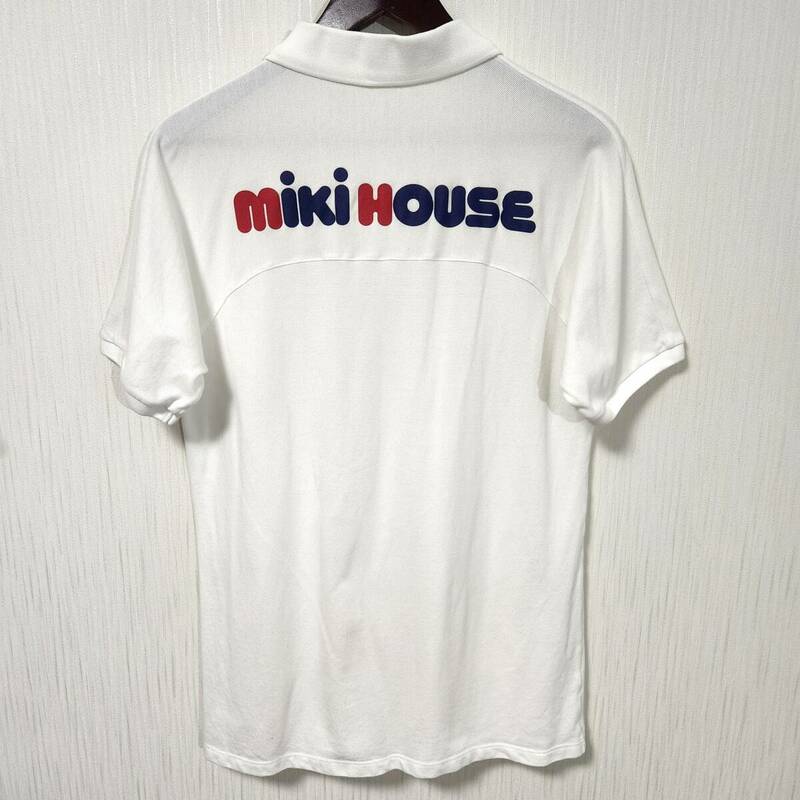 正規品 日本製 MIKI HOUSE ORIGINAL ミキハウスオリジナル ポロシャツ ロゴ刺繍 ビックロゴ メンズLサイズ