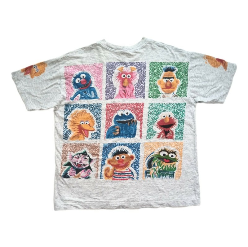 rare vintage 90s SESAME STREET セサミストリート 大判プリントTシャツ キャラクター 