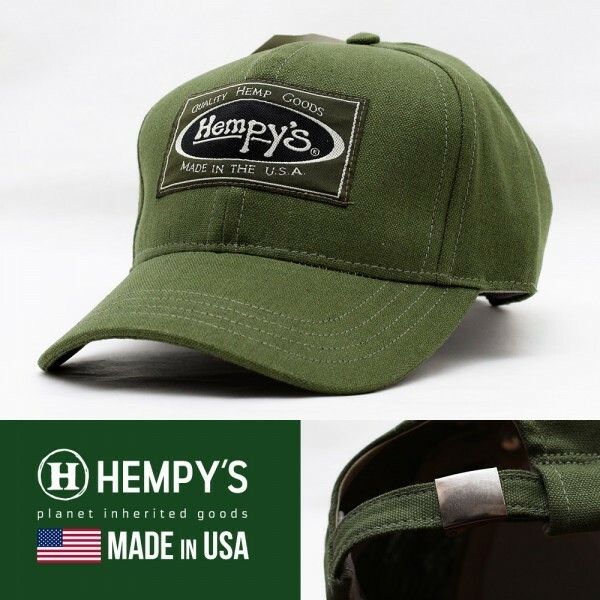 ローキャップ 帽子 メンズ レディース ヘンピーズ Hemp Vintage Baseball Cap グリーン VBCG アメリカ生産 USA ブランド