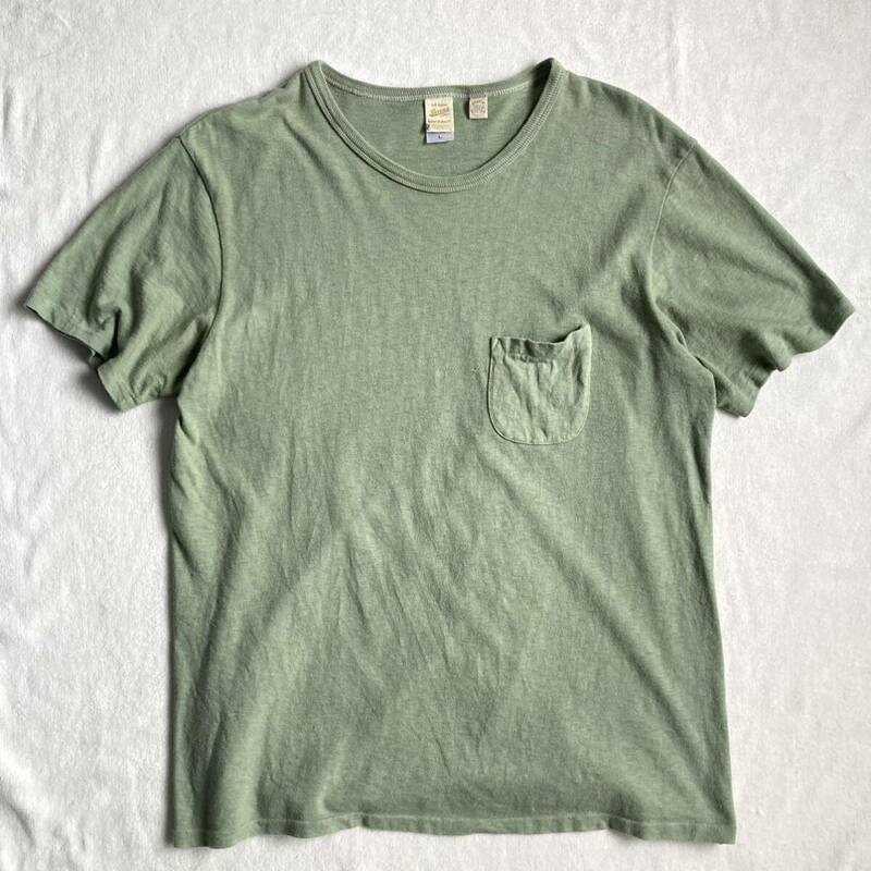BARNS OUTFITTERS Tシャツ 日本製 ポケット 緑 グリーン L バーンズアウトフィッターズ