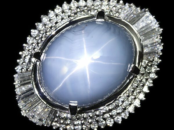 KVL10986S【売り切り】新品【RK宝石】上質非加熱スターサファイア 超特大60.49ct 極上ダイヤモンド 3.11ct Pt900 超高級リング ダイヤ