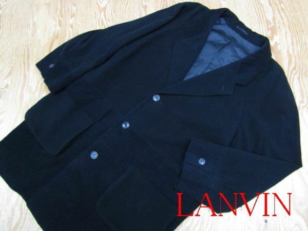 ★ランバン LANVIN★メンズ 切替デザイン カシミヤ混 ウールチェスターコート★R60428010B