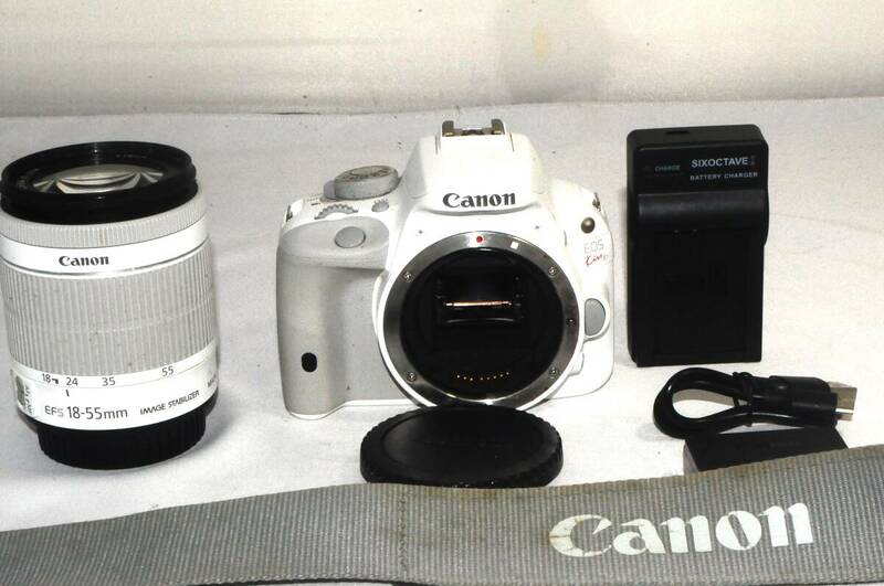 美品 Canon キヤノン EOS Kiss X7 ホワイト ★ EF-S18-55mm F3.5-5.6 IS STM　03323