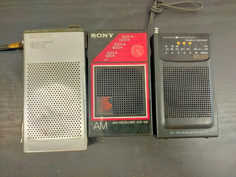 SONY ポケットラジオ ナショナル 昭和レトロ ラジオ TFM-455C ICR-S8 RA-310
