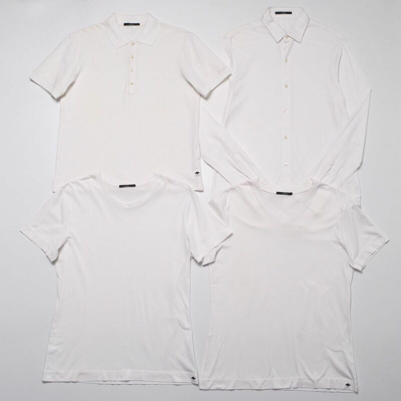 MF9254 AUXCA.TRUNK/オーカトランク*4点セット*ポロシャツ+長袖シャツ+クルーネックTシャツ+VネックTシャツ*ホワイト系*メンズ