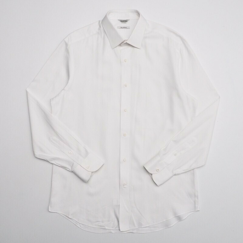 GO3311◇イタリア製 VALENTINO/ヴァレンティノ メンズ41/16 TAILORING 長袖 レギュラーカラーシャツ ワイシャツ ホワイト