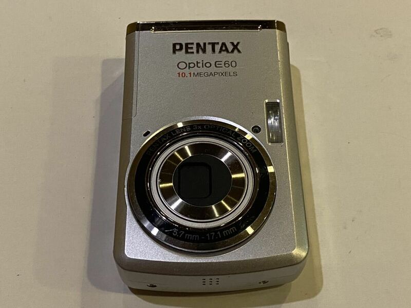 ⑩ PENTAX ペンタックス　コンパクトデジタルカメラ Optio E60 シルバー