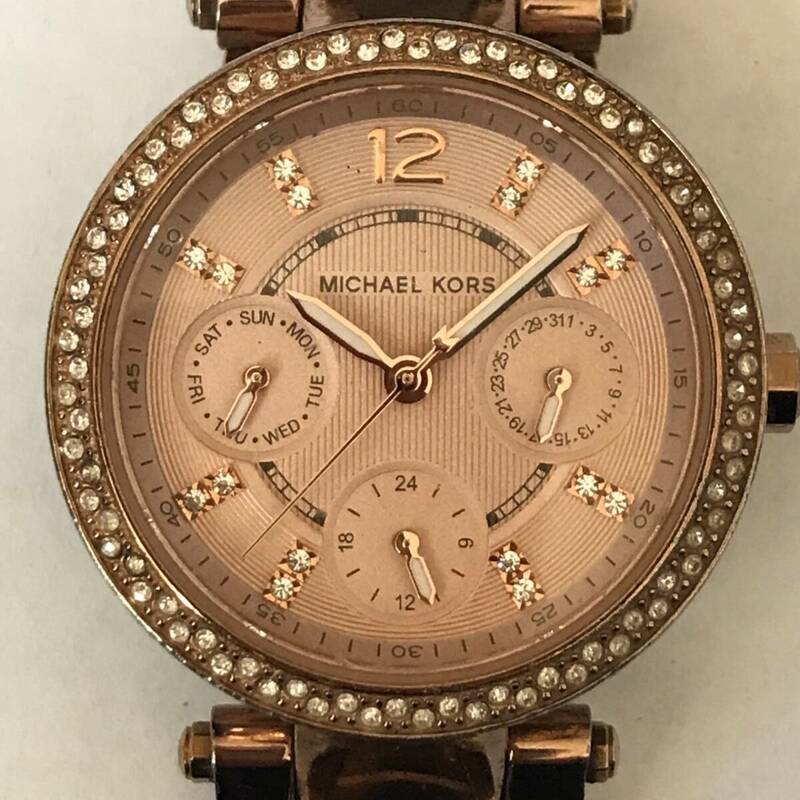 マイケルコース　MICHAEL KORS　 腕時計 　MK5841　 ウォッチ　 べっこう柄 　ピンクゴールド 　クォーツ 　ラインストーン