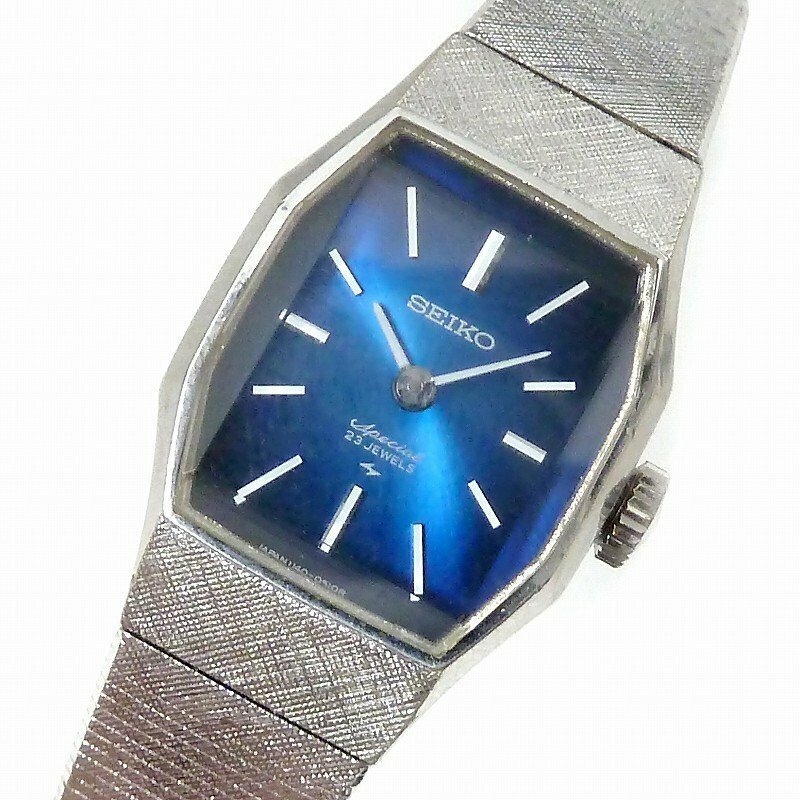W54-【ヴィンテージ】【SEIKO】　レディース　腕時計　SPECIAL　23JEWELS　1140-3190　ブルー