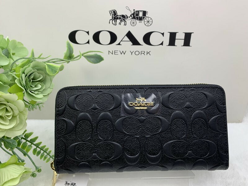 コーチ COACH 長財布 財布 メンズ ブラック黒 プレゼント 贈り物 シグネチャー ロング ジップ 新品 未使用 ファッション F53834 A106