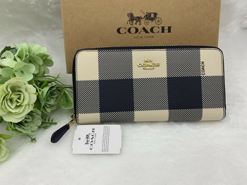 コーチ COACH 長財布 財布 レディース プレゼント 贈り物 ギフト ロング ジップ チェック柄 ファッション 新品 未使用 F25966 A035