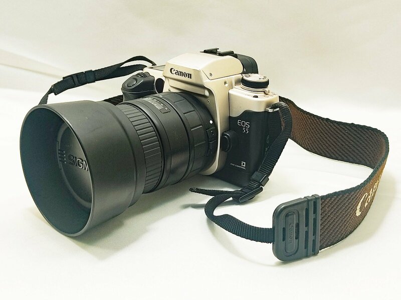 1円スタート まとめ売り Canon キャノン EOS55 SIGMA ZOOM 28-70mm 1:2.8 一眼レフカメラ レンズ 2点セット フィルムカメラ 動作未確認