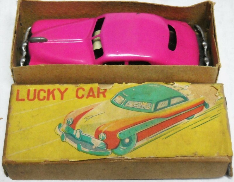 ラッキーカーセダン　フリクション動力　箱付＊１９４０～５０年代の日本製