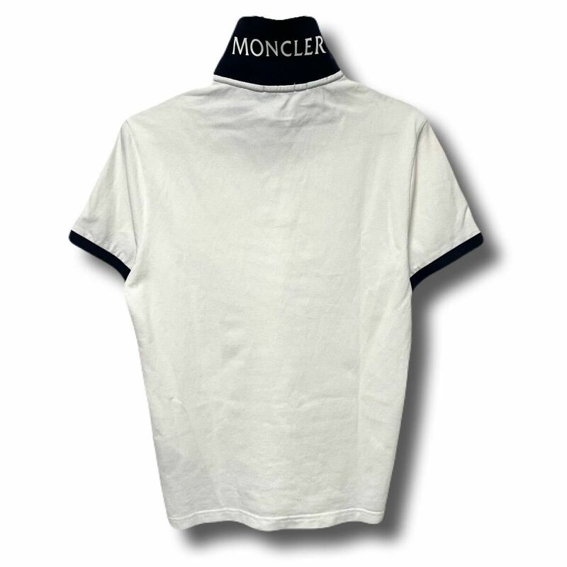 MONCLER モンクレール ポロシャツ　襟ロゴ　ホワイト　バイカラー