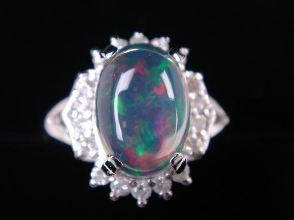 ★新品・送料無料★プラチナメキシコオパールリング★１．７３ｃｔ