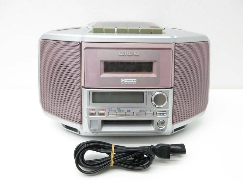 3700 音響祭 aiwa アイワ CD MD カセット 録音 CSD-MD10 ステレオラジオカセ 中古品 CDのみ音出し確認済