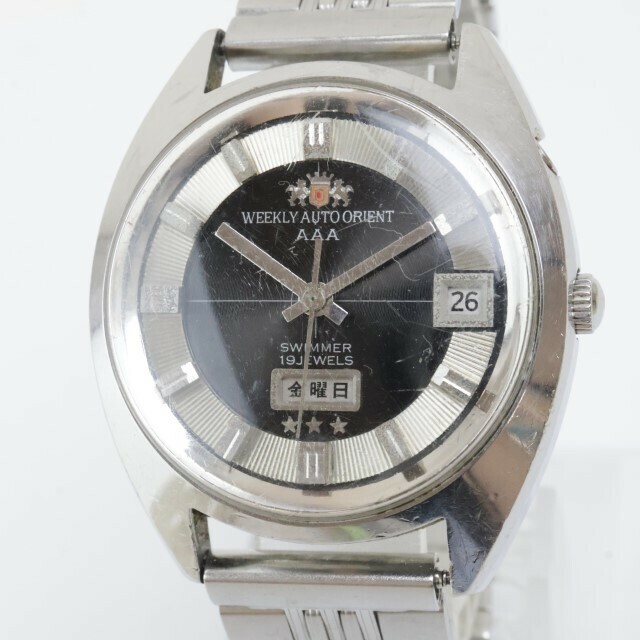 2405-655 オリエント オートマチック 腕時計 ORIENT 104953 ウィークリーオート AAA スイマー デイデイト 黒文字盤