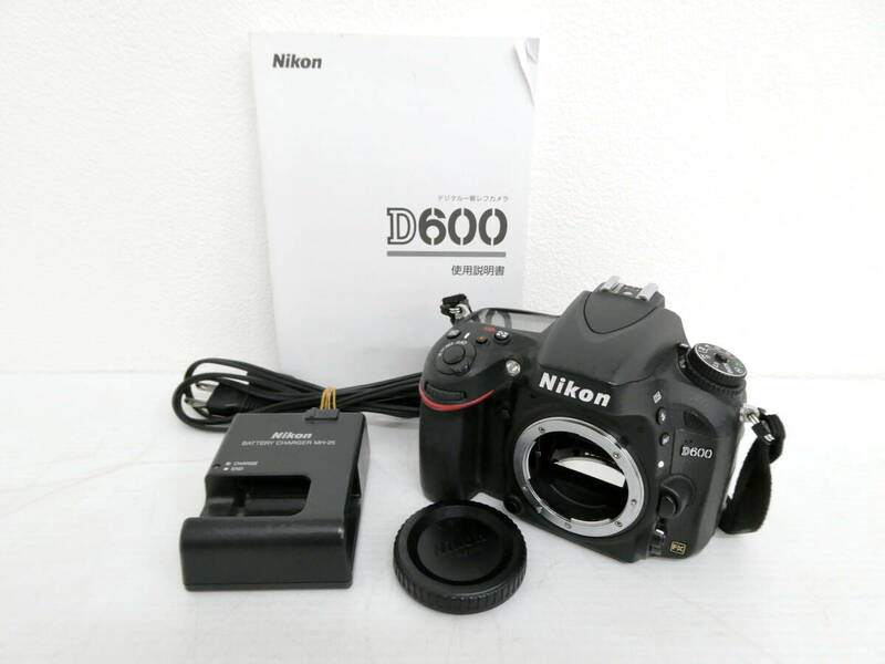 【Nikon/ニコン】辰⑤111//美品 Nikon D600FX 説明書/バッテリー付★SO