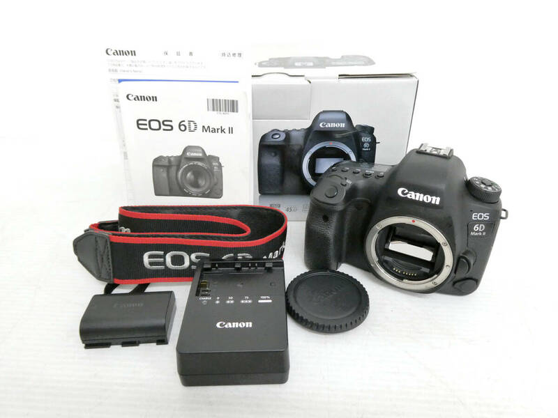 【Canon/キヤノン】辰③170//EOS 6D Markⅱ/デジタル一眼レフ/元箱.説明書.充電器.バッテリー.ストラップ付属