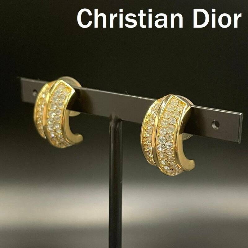 【人気】Christian Dior / クリスチャンディオール ピアス ゴールド ラインストーン アクセサリー/CYB78-14