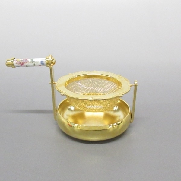 ミントン MINTON - ステンレススチール×陶器×真鍮 ゴールド×白×マルチ 回転ストレーナー 小物