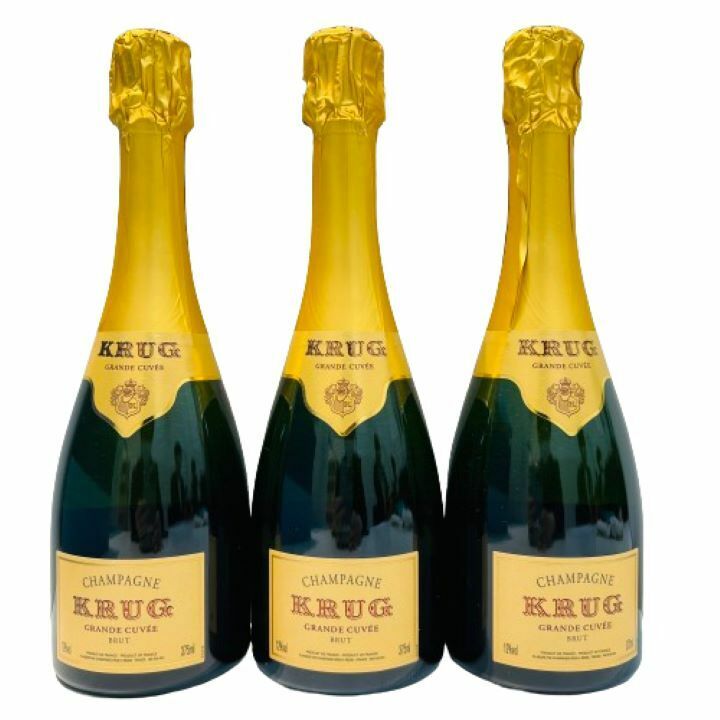 【KRUG/クリュッグ】GRANDE CUVEE/グランキュヴェ シャンパン 果実酒 フランス 12％ 375ml未開栓 3本セット★45752