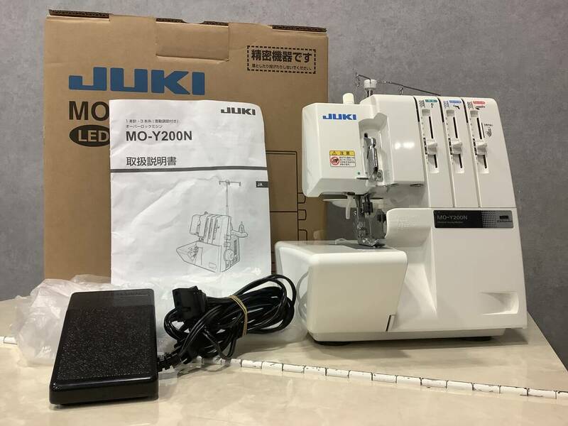 1円〜 数回使用美品 通電動作確認済 現行品 JUKIジューキ 1本針3本糸差動送り付きオーバーロックミシン MO-Y200N★説明書付