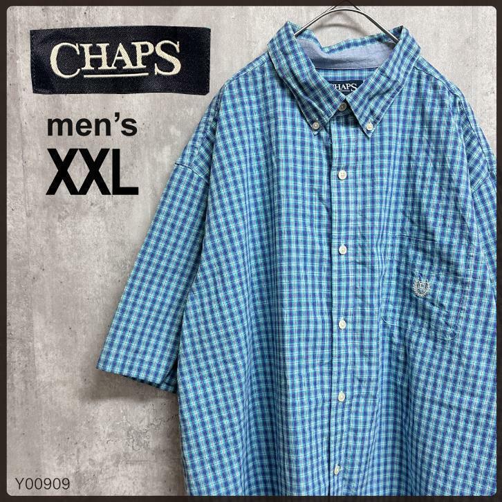 【CHAPS】チャップスビッグサイズ チェック90'半袖シャツXXLヴィンテージ