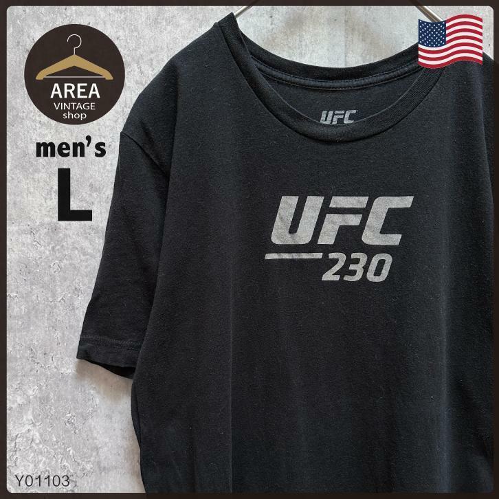 UFC ユーエフシー Mens230 Tシャツ 半袖 メンズ 古着 Lサイズ アメリカ ブラック 黒