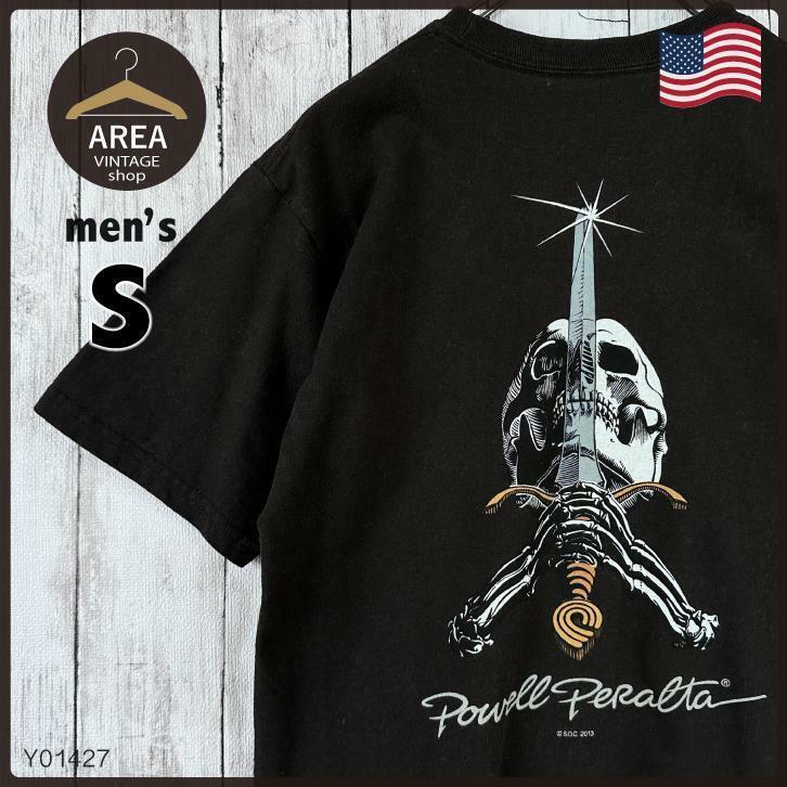 【POWELL PERALTA】古着半袖TシャツメンズSサイズアメリカブラック黒