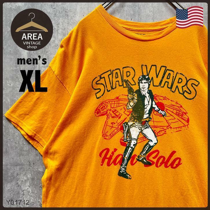 【STAR WARS】古着アメリカプリントムービーTシャツ半袖メンズXLイエロー