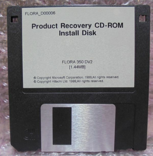 FLORA 350 DV2 Product Recovery CD-ROM Install Disk　フロッピーディスク【FD】ジャンクでお願いします。(4)