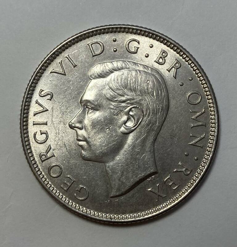 １円スタート! ・1944 イギリス 2シリング銀貨 ジョージ6世・アンティーク コイン